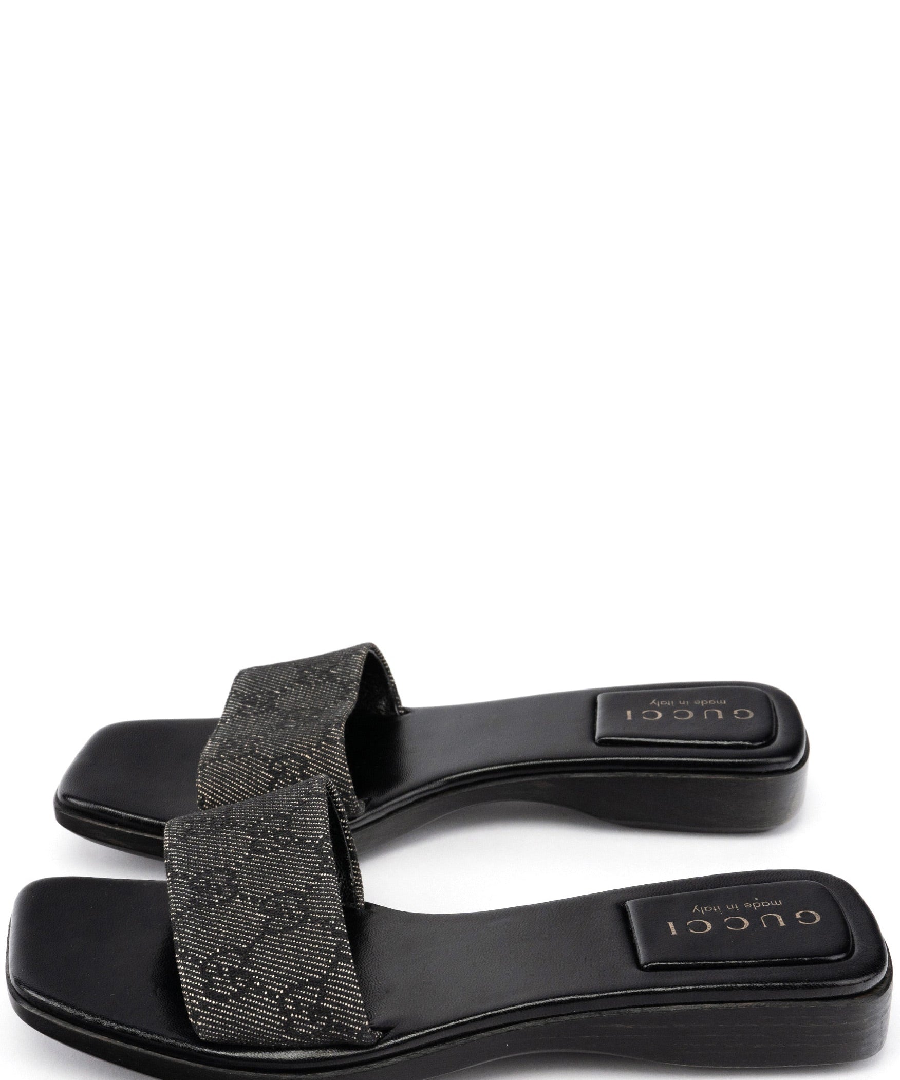 Gucci Anthracite GG Platform Slides EU 35.5