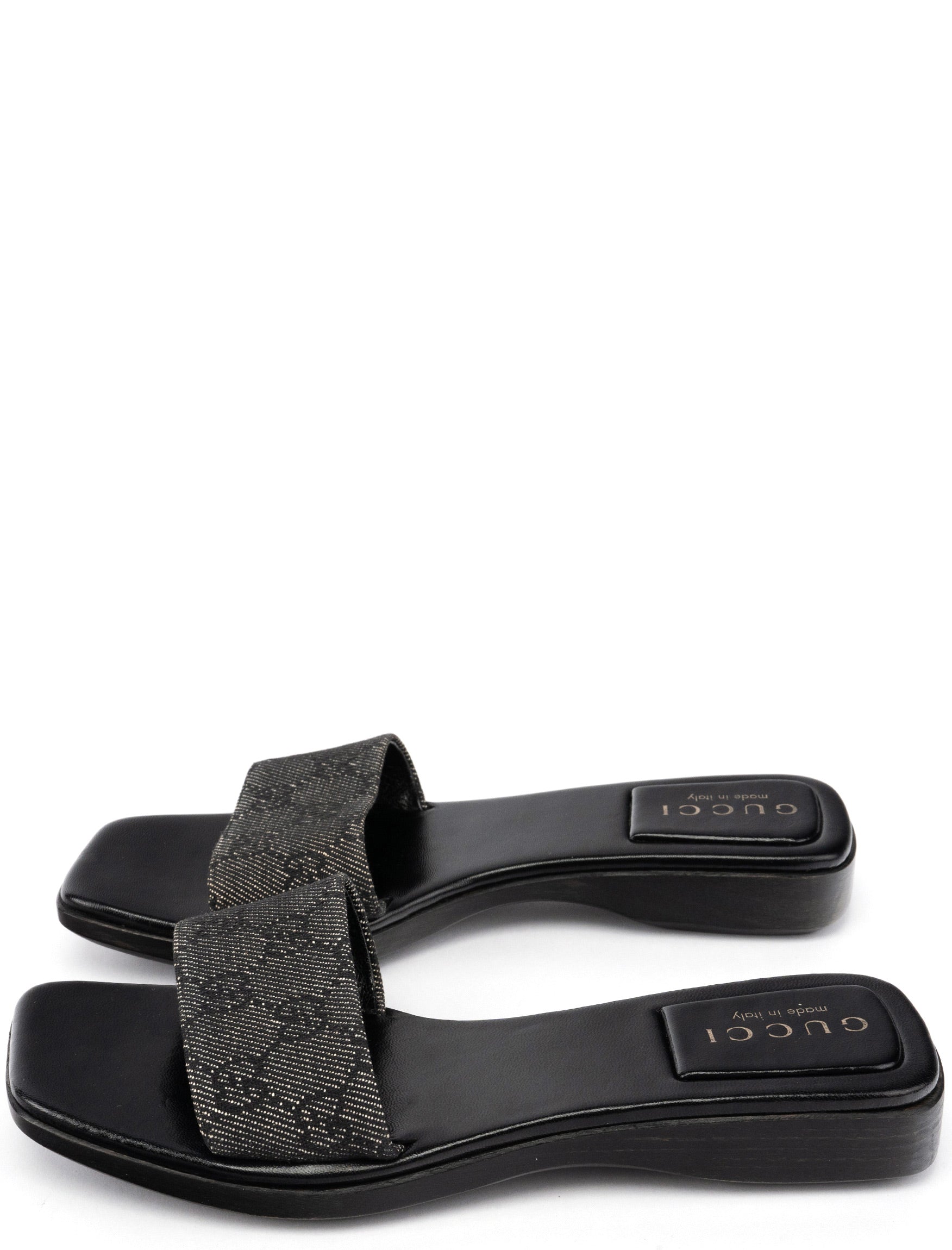Gucci Claquettes à plateforme en toile GG anthracite EU 35,5