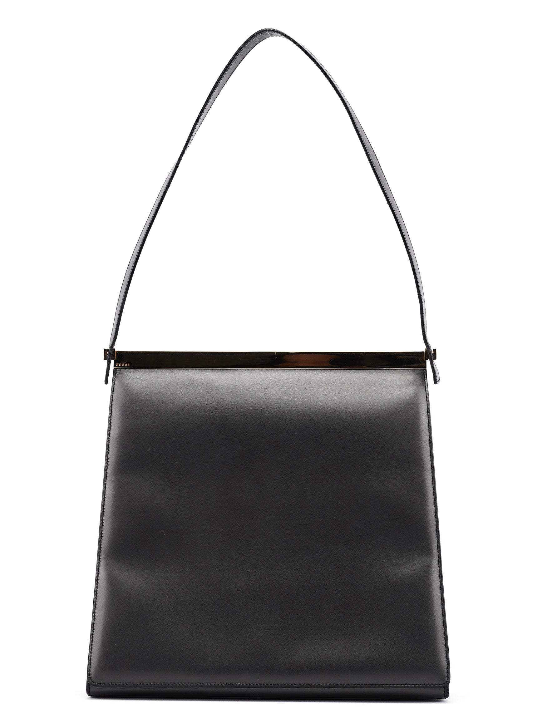 Gucci Anthracite Gold Calfskin Hobo Shoulder Bag