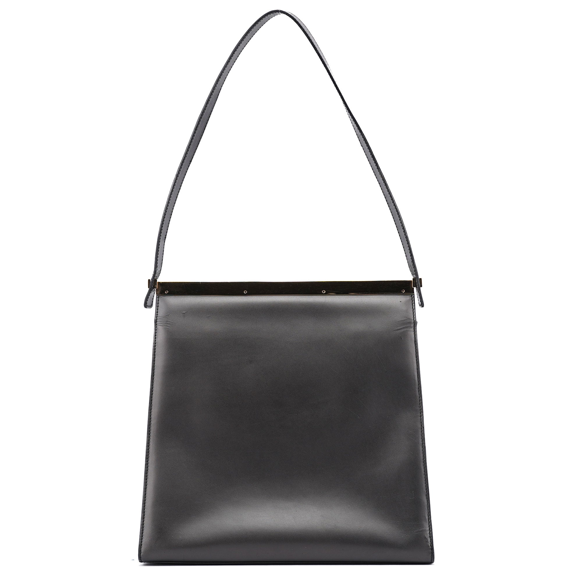 Gucci Anthracite Gold Calfskin Hobo Shoulder Bag