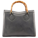 Gucci Anthracite Leather Diana Bamboo Tote Bag