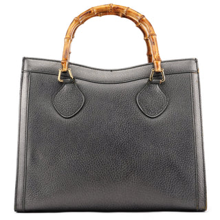 Gucci Anthracite Leather Diana Bamboo Tote Bag