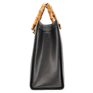 Gucci Anthracite Leather Diana Bamboo Tote Bag