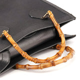 Gucci Anthracite Leather Diana Bamboo Tote Bag