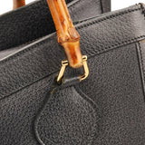 Gucci Anthracite Leather Diana Bamboo Tote Bag