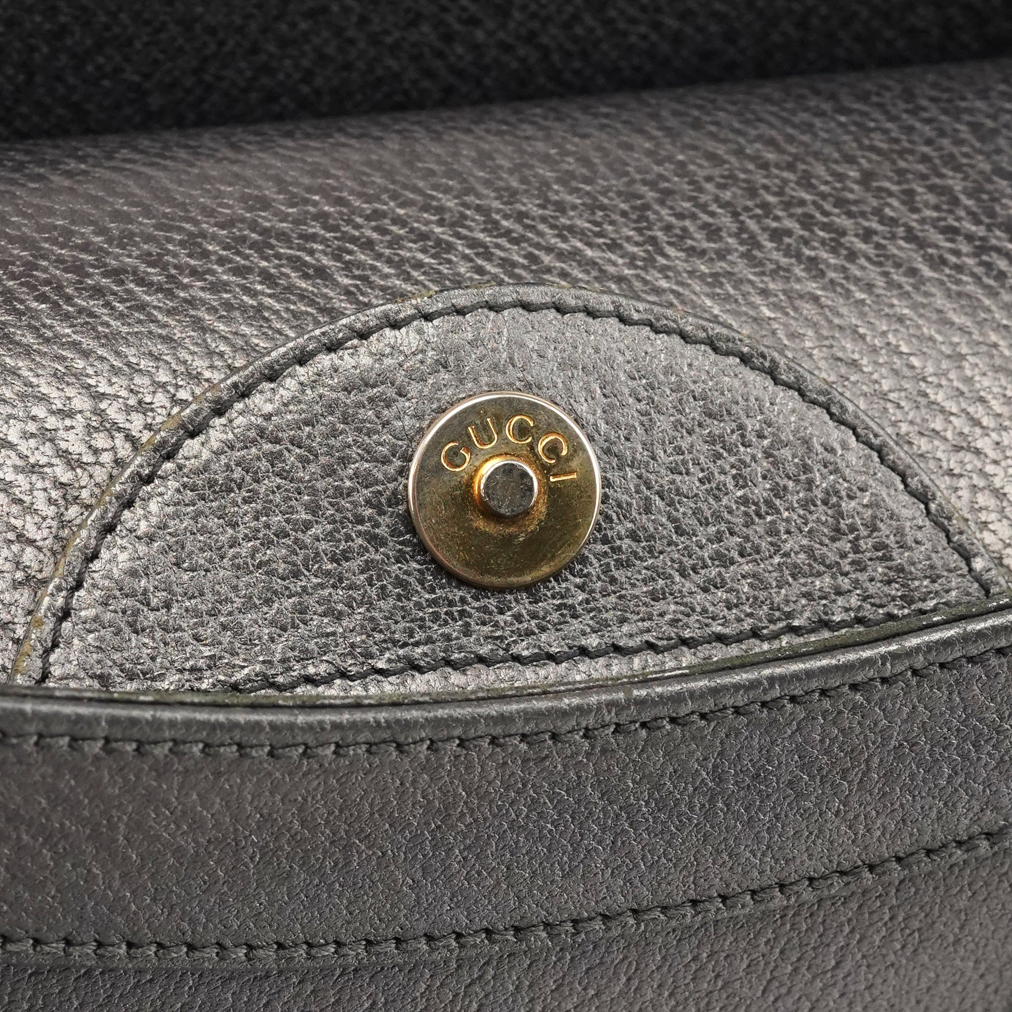 Gucci Anthracite Leather Diana Bamboo Tote Bag