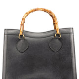 Gucci Anthracite Leather Diana Bamboo Tote Bag