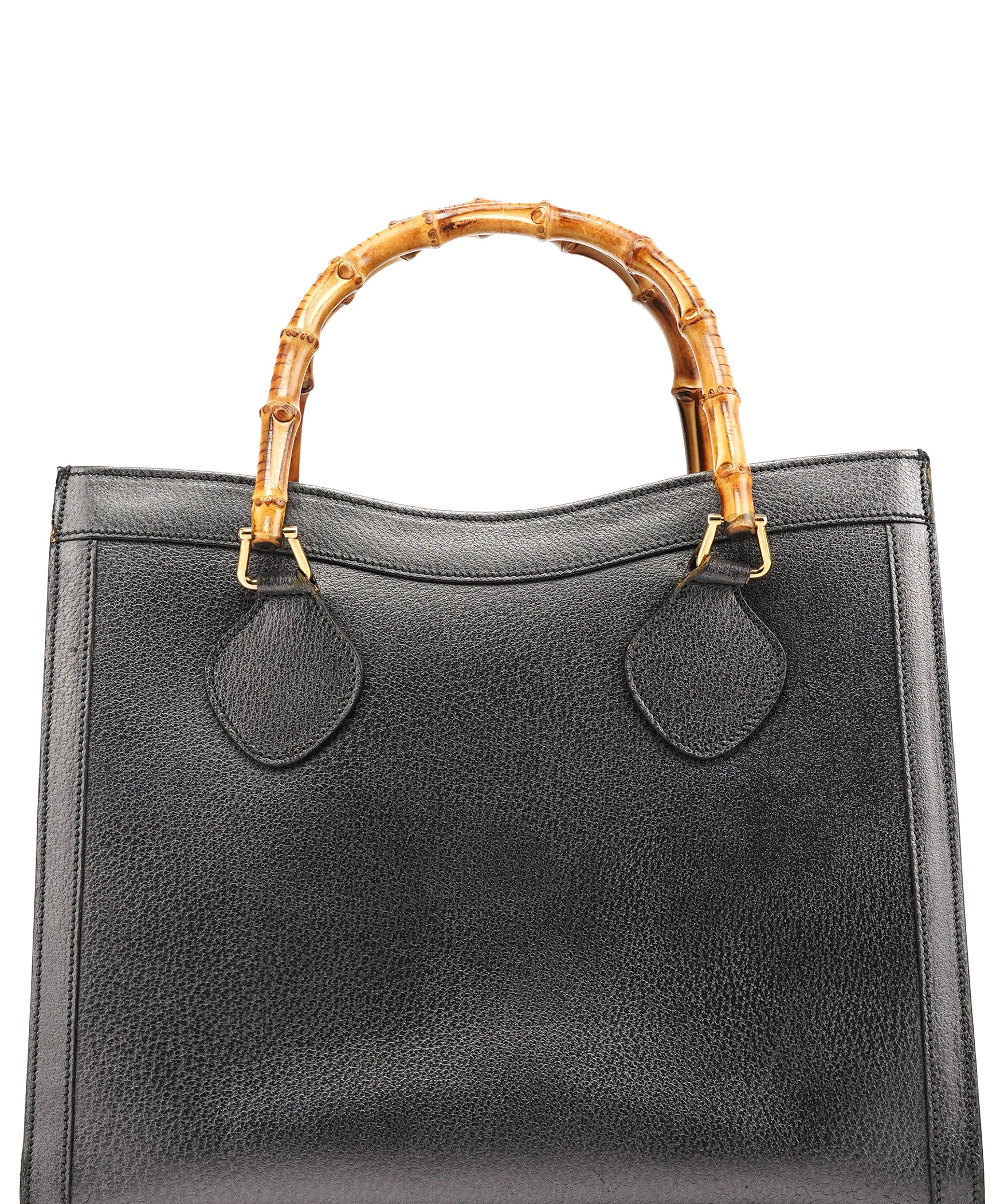 Gucci Anthracite Leather Diana Bamboo Tote Bag