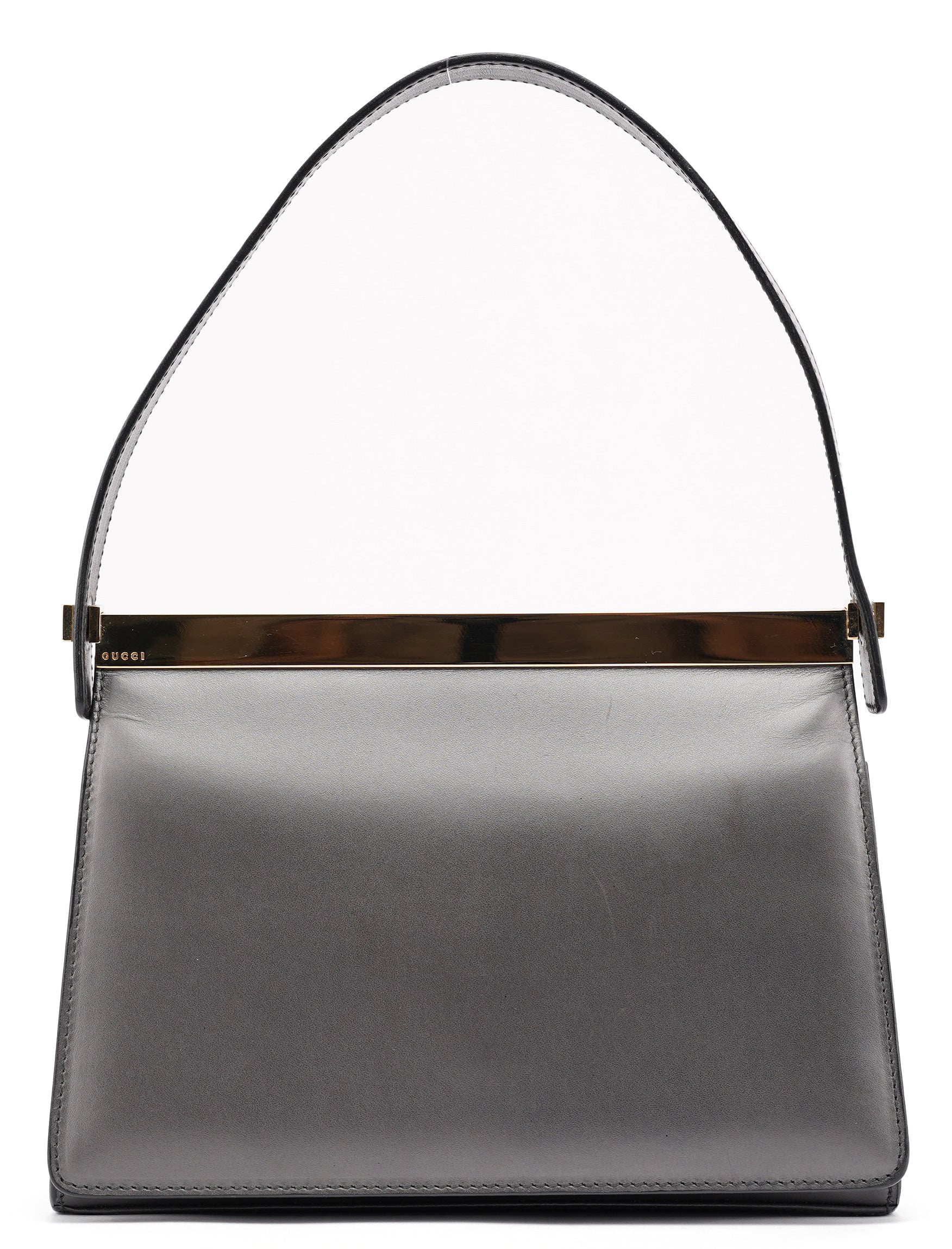 Gucci Anthracite Leather Frame Shoulder Bag