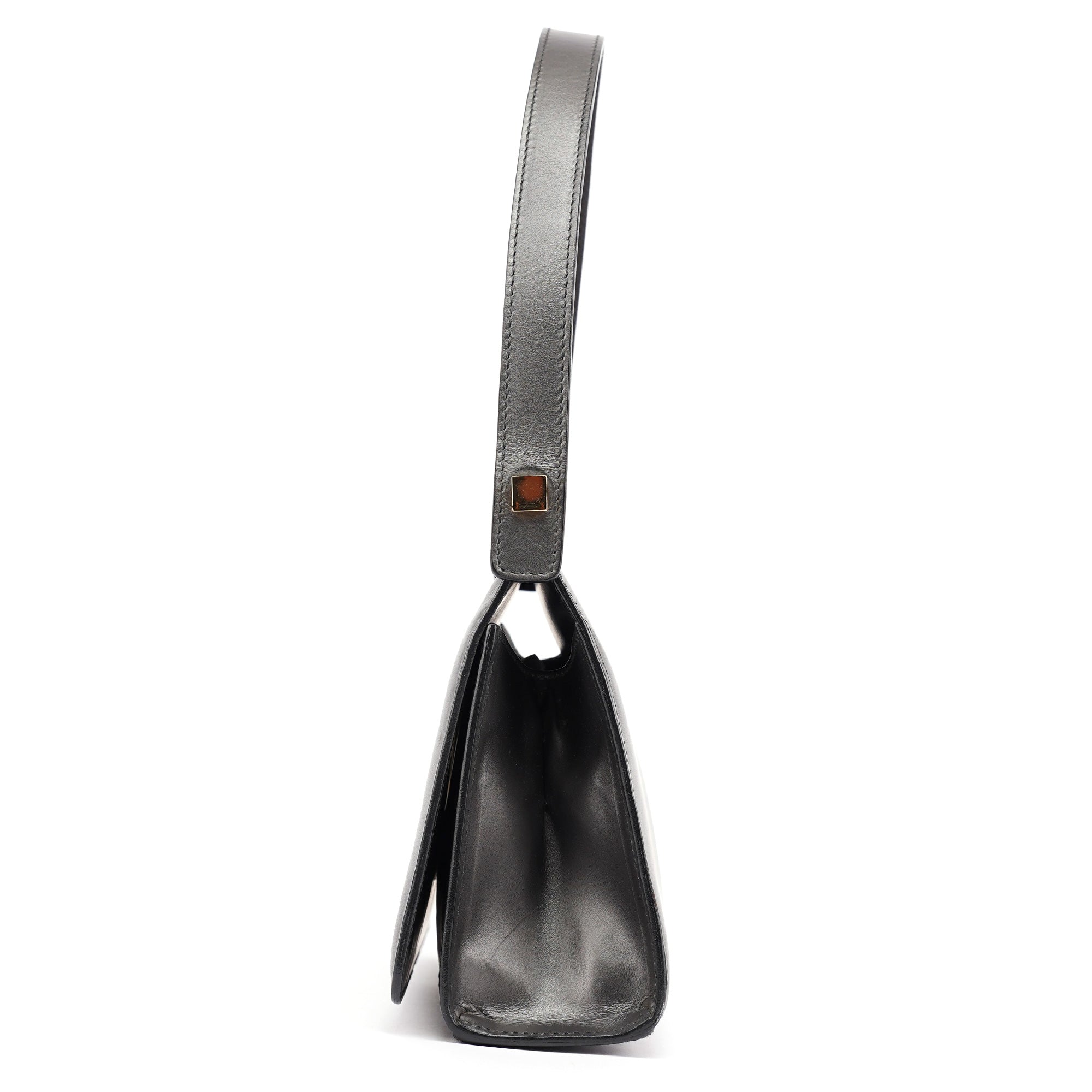 Gucci Anthracite Leather Frame Shoulder Bag