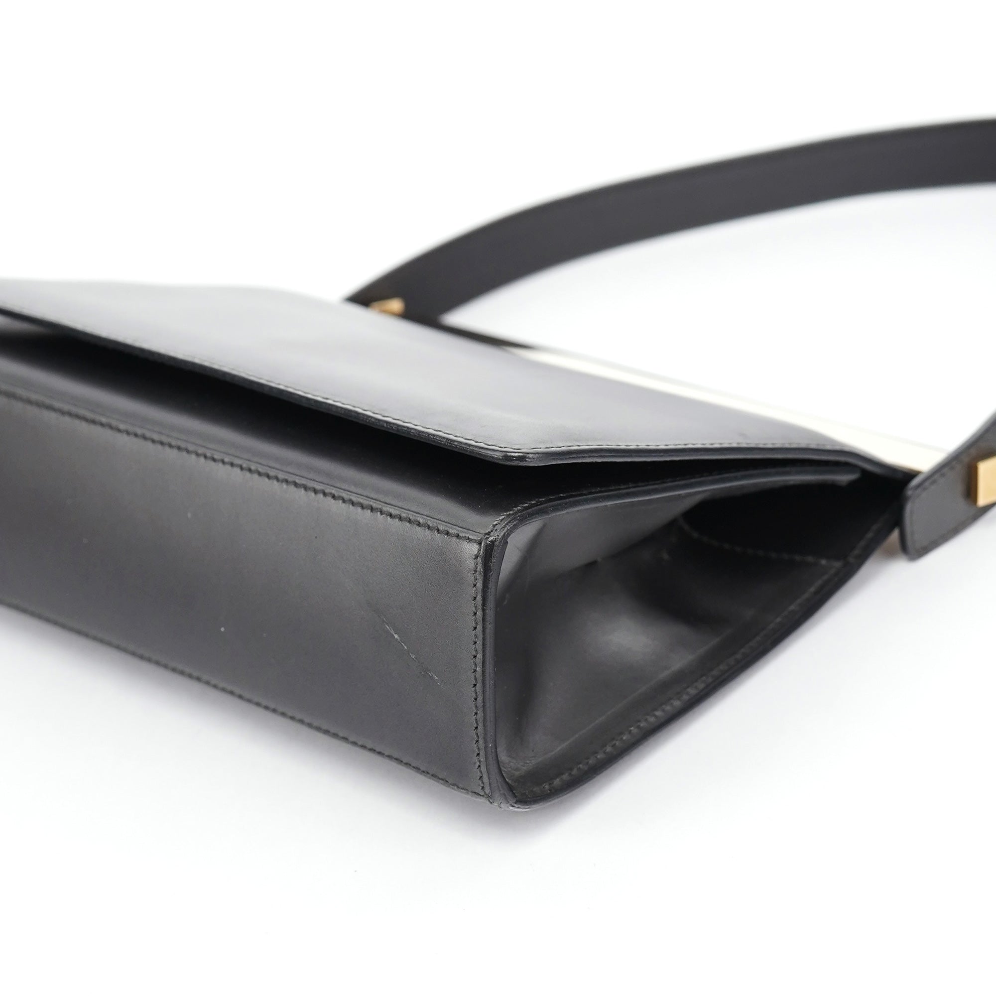 Gucci Anthracite Leather Frame Shoulder Bag