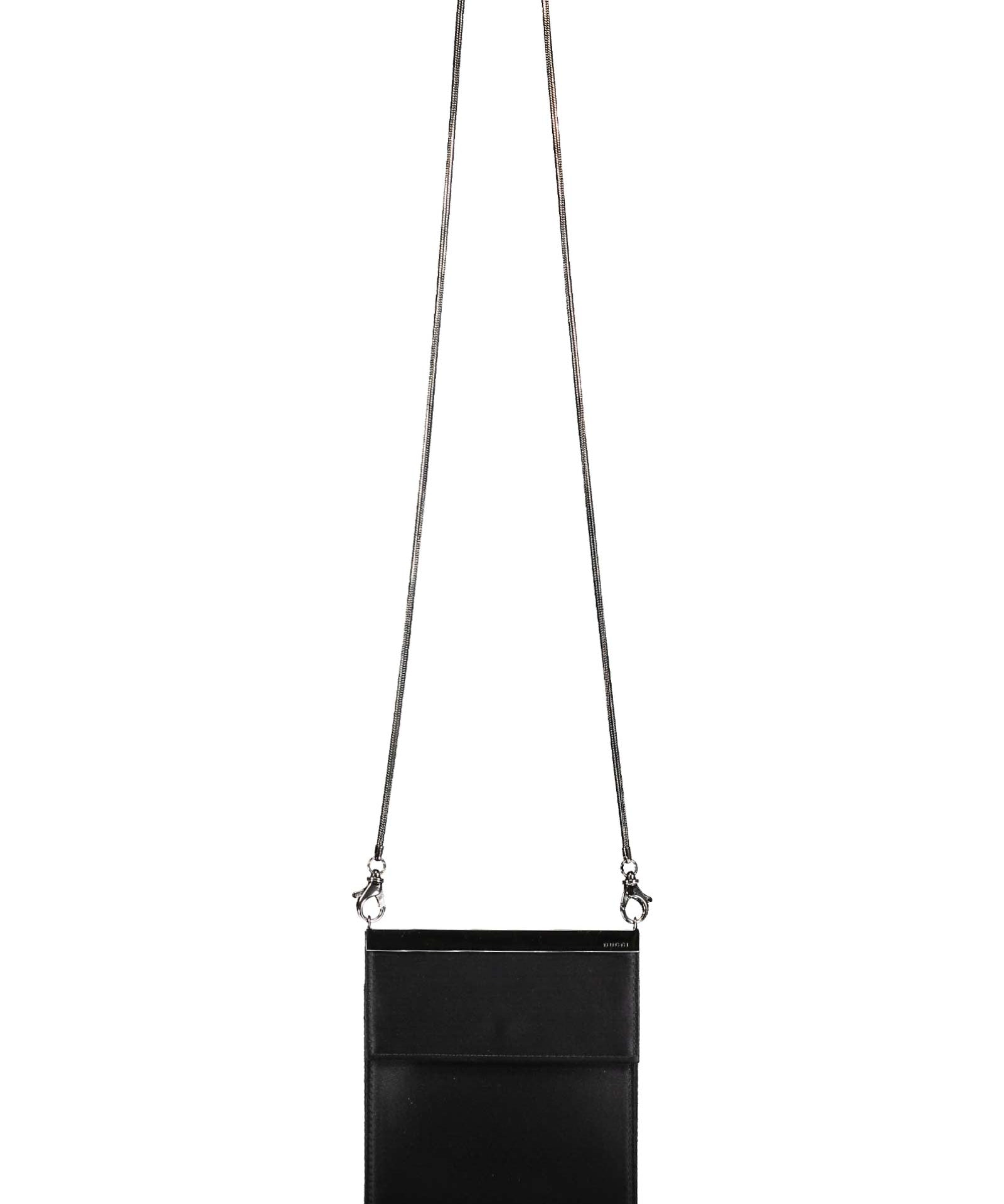 Gucci Anthracite Satin Mini Crossbody Bag