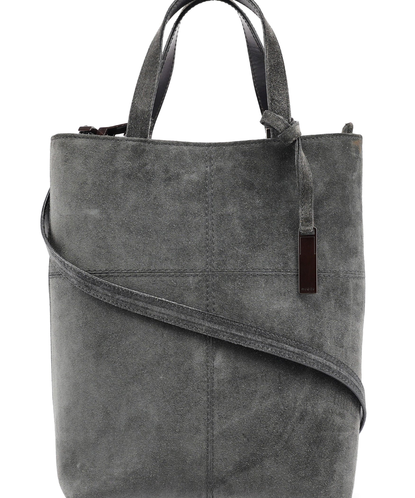 Gucci Anthracite Suede 2-Way Tote Bag