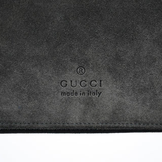 Gucci Anthracite Suede Bamboo Shoulder Bag