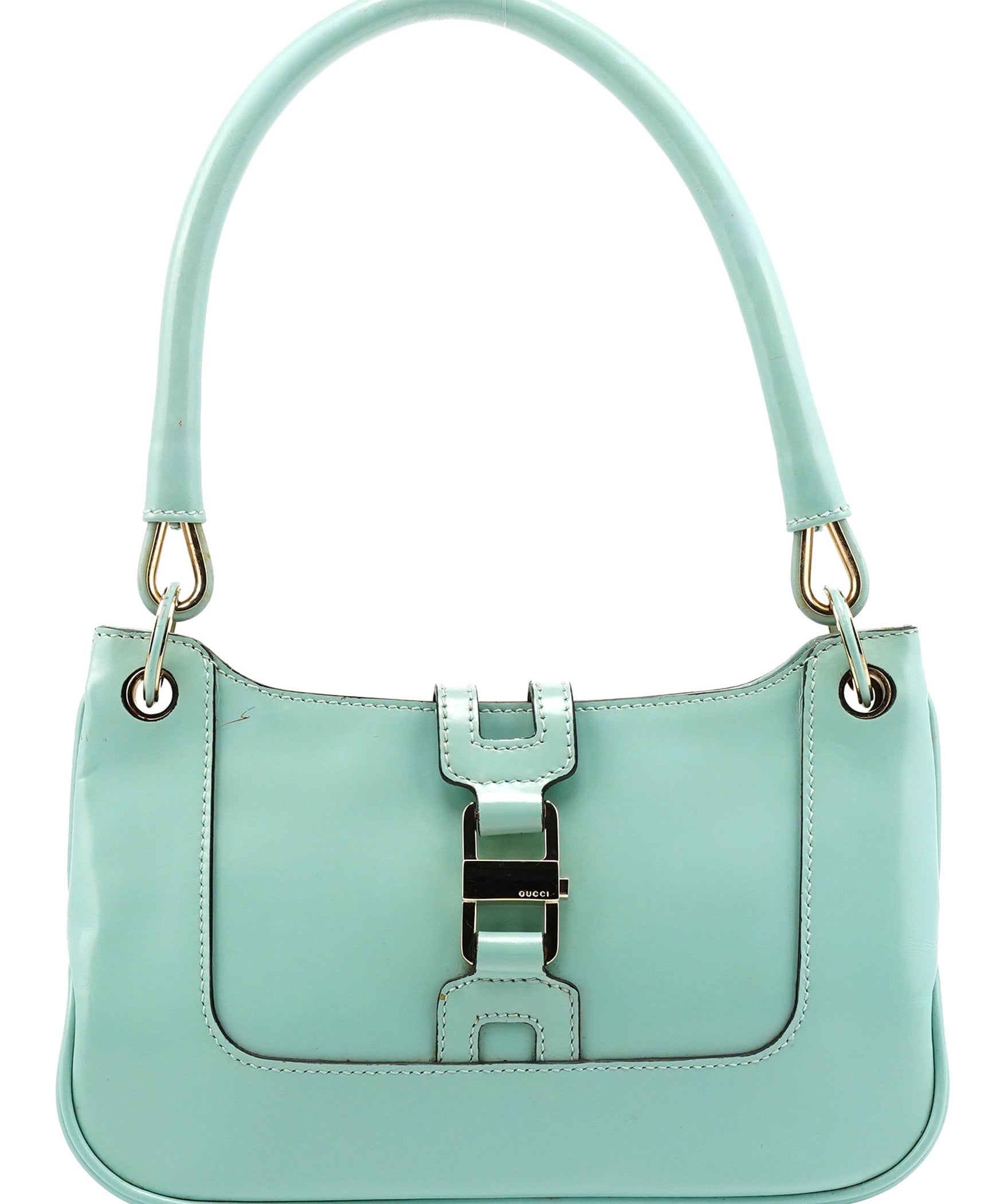 Gucci Baby Blue Patent Leather Jackie Shoulder Bag