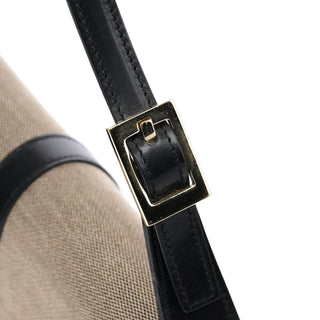 Gucci Beige Black Canvas Jackie Shoulder Bag