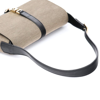 Gucci Beige Black Canvas Jackie Shoulder Bag