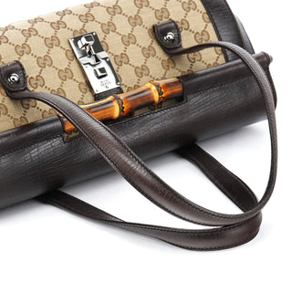 Gucci Beige Brown GG Bamboo Bullet Shoulder Bag