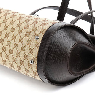 Gucci Beige Brown GG Bamboo Bullet Shoulder Bag