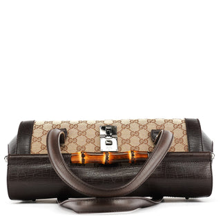Gucci Beige Brown GG Bamboo Bullet Shoulder Bag