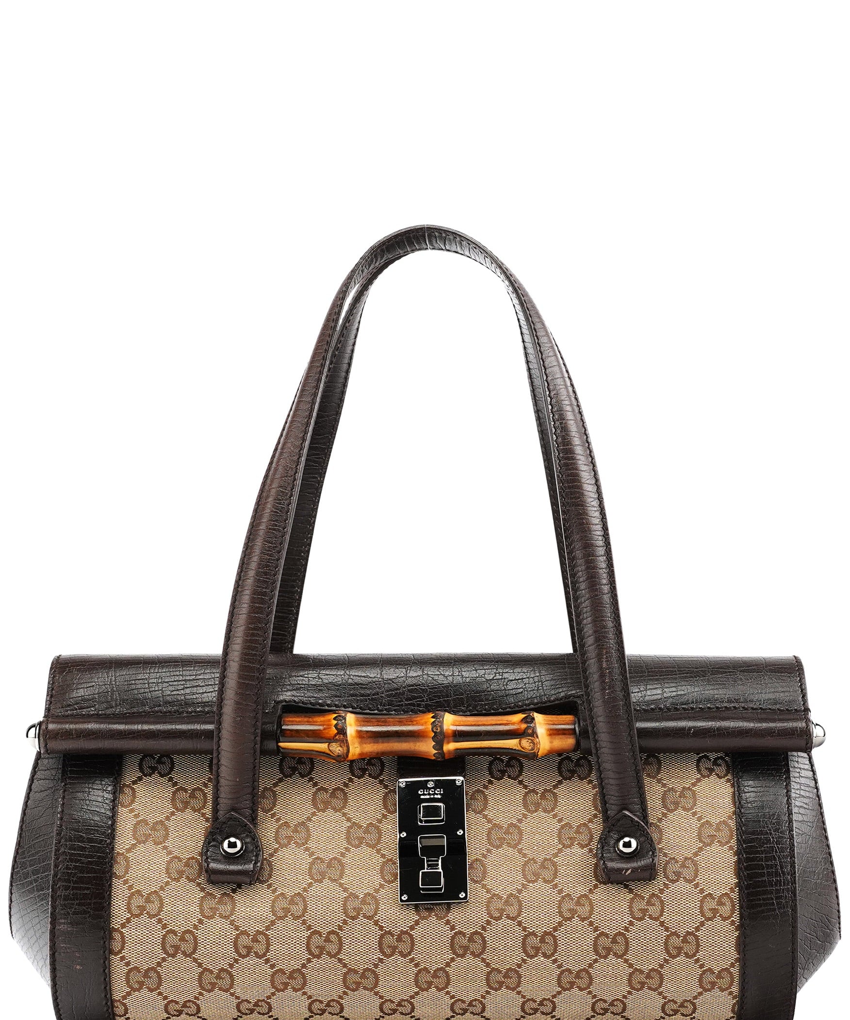 Gucci Beige Brown GG Bamboo Bullet Shoulder Bag