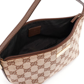 Gucci Beige Brown GG Boat Pochette