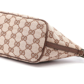 Gucci Beige Brown GG Boat Pochette