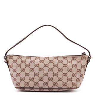 Gucci Beige Brown GG Boat Pochette