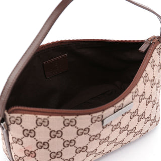 Gucci Beige Brown GG Boat Pochette