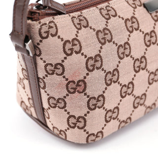 Gucci Beige Brown GG Boat Pochette