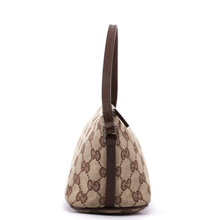 Gucci Beige Brown GG Boat Pochette