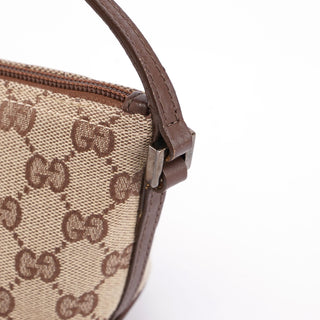 Gucci Beige Brown GG Boat Pochette