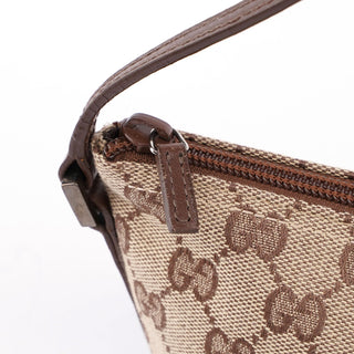 Gucci Beige Brown GG Boat Pochette