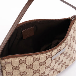 Gucci Beige Brown GG Boat Pochette