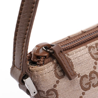 Gucci Beige Brown GG Boat Pochette