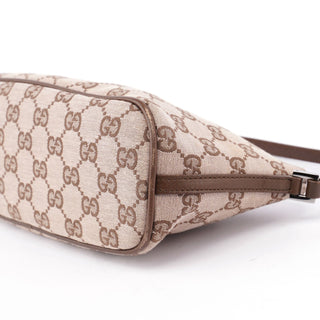 Gucci Beige Brown GG Boat Pochette