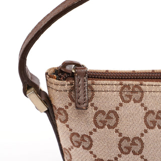 Gucci Beige Brown GG Boat Pochette