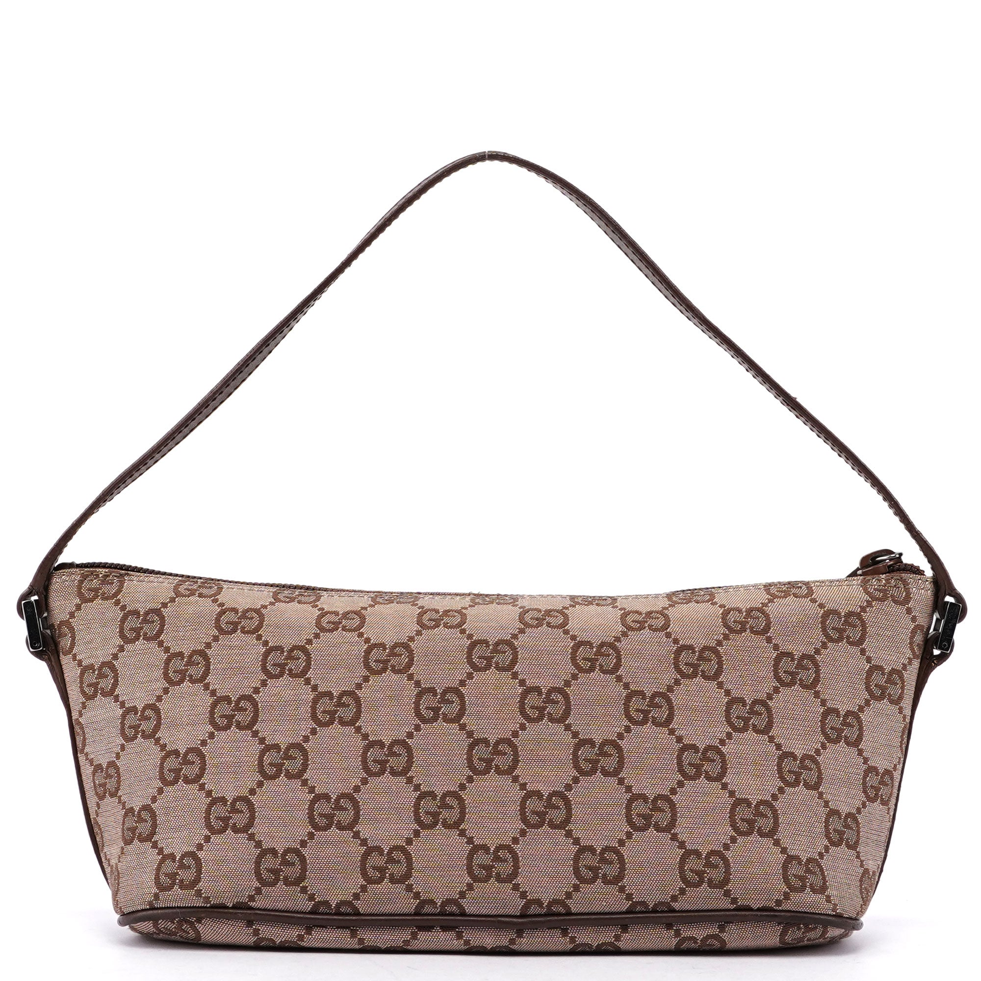 Gucci Beige Brown GG Boat Pochette