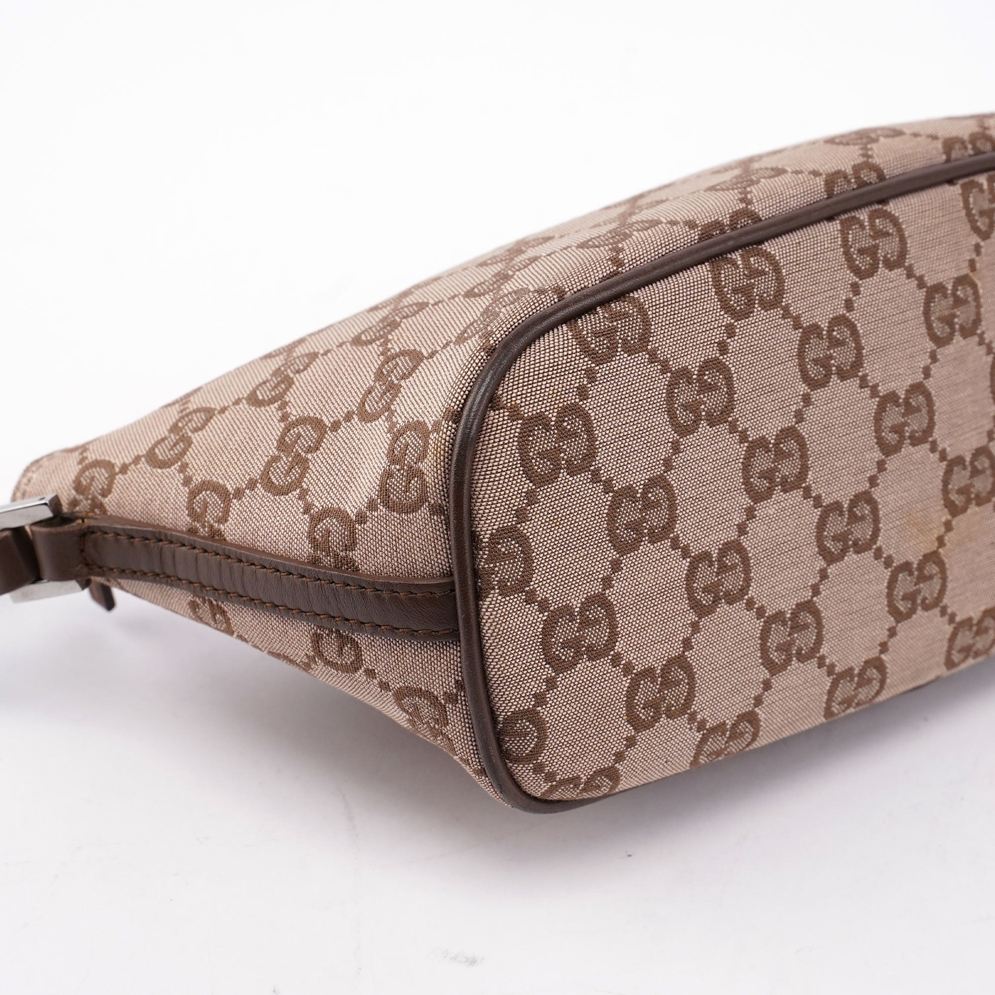 Gucci Beige Brown GG Boat Pochette