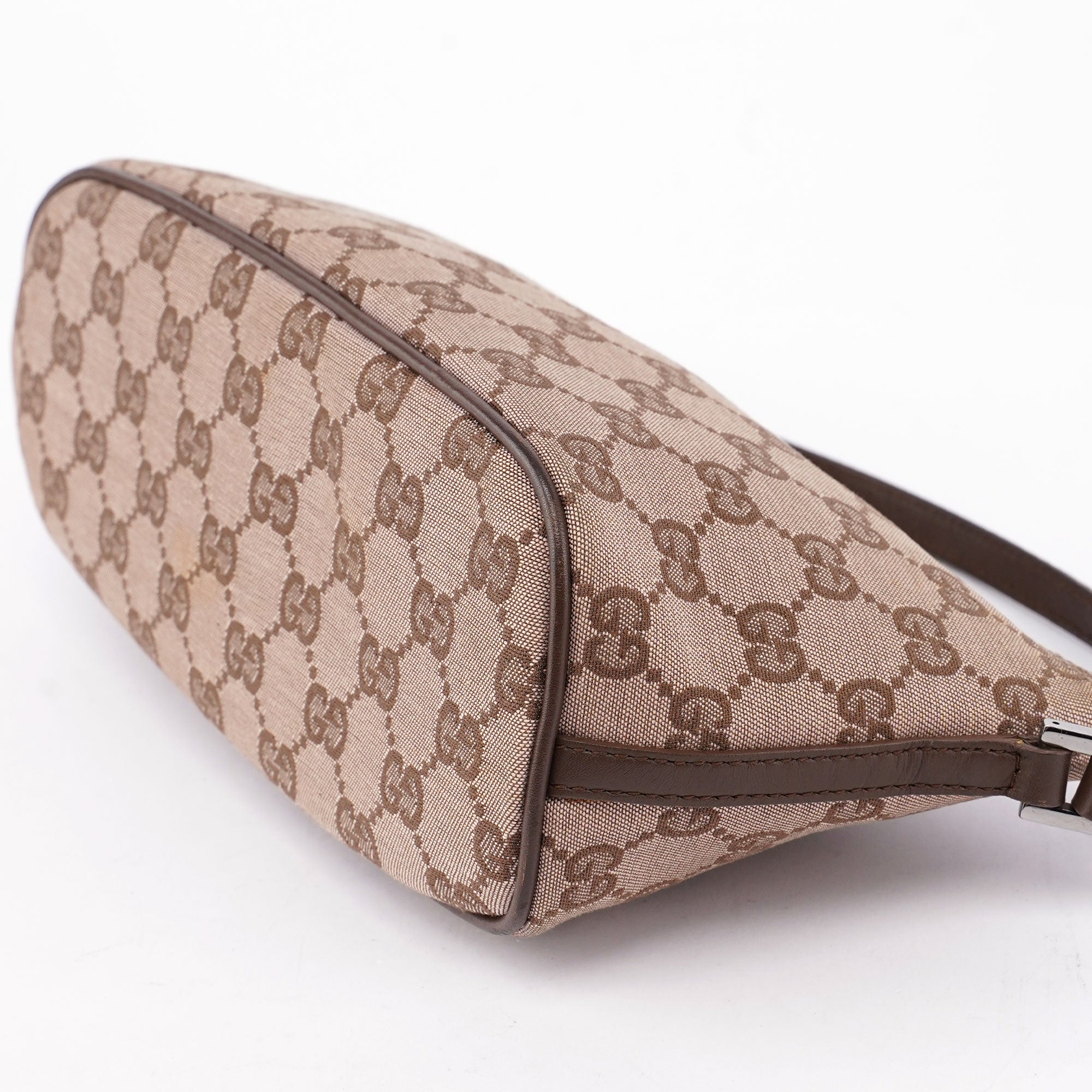 Gucci Beige Brown GG Boat Pochette