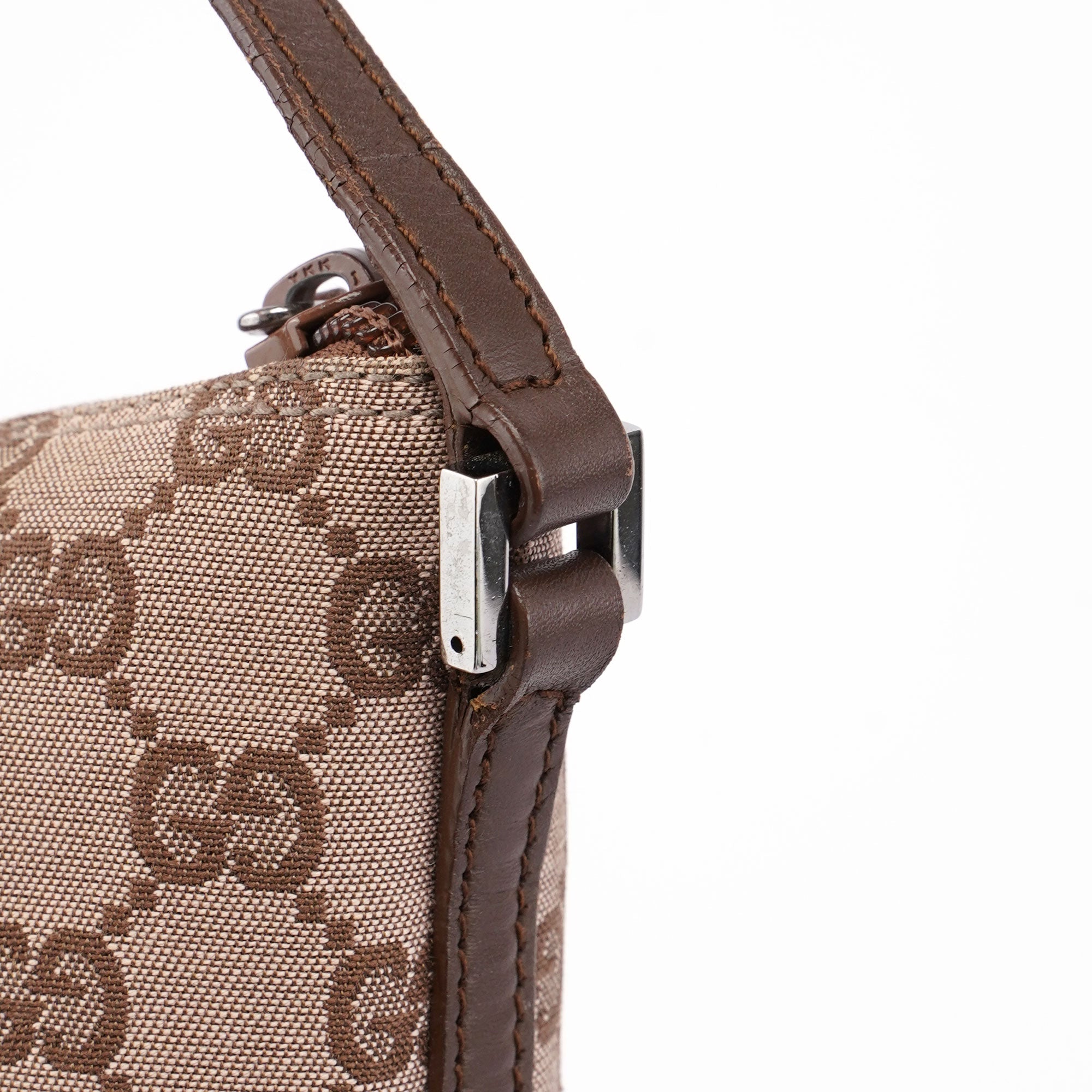 Gucci Beige Brown GG Boat Pochette