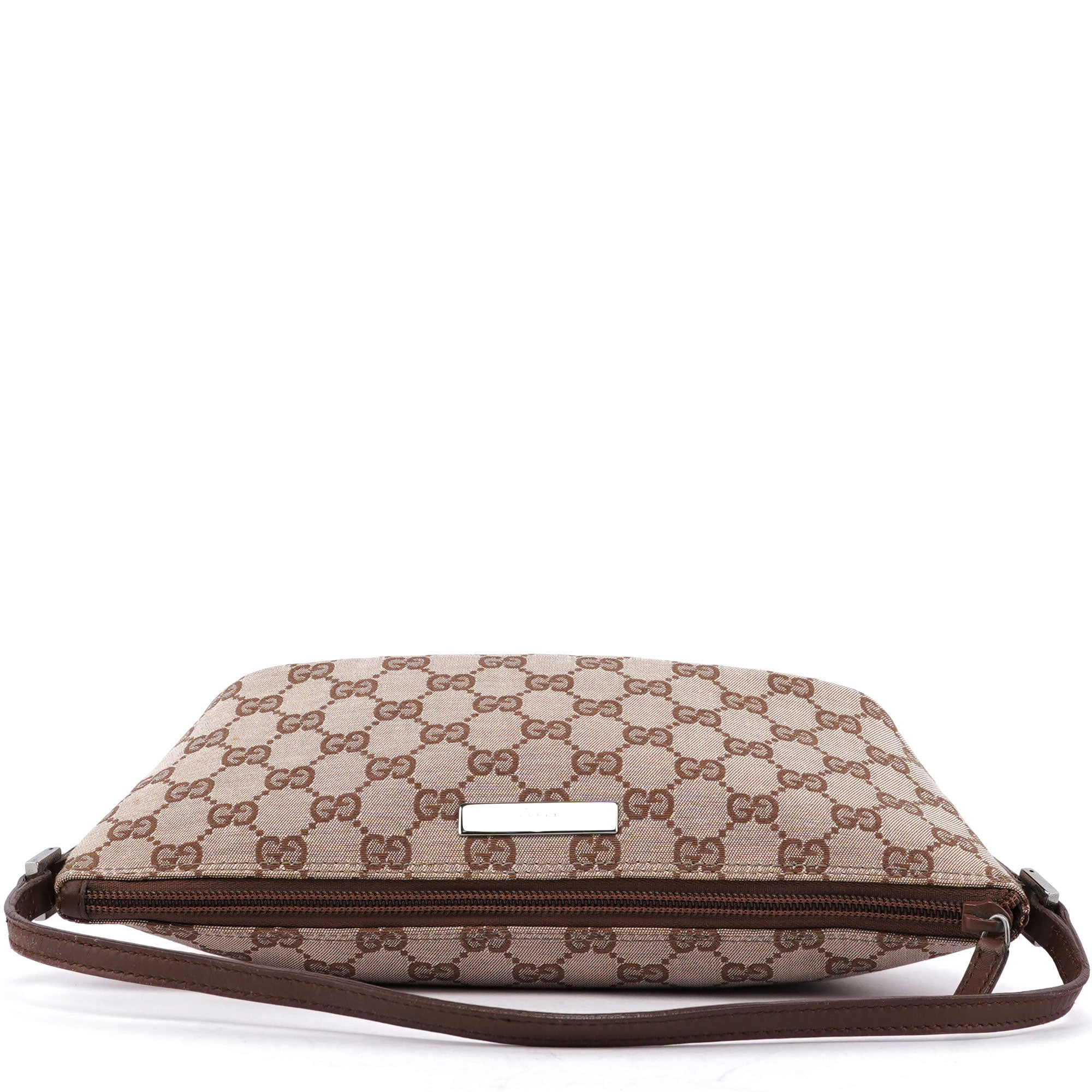 Gucci Beige Brown GG Boat Pochette