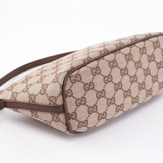 Gucci Beige Brown GG Boat Pochette