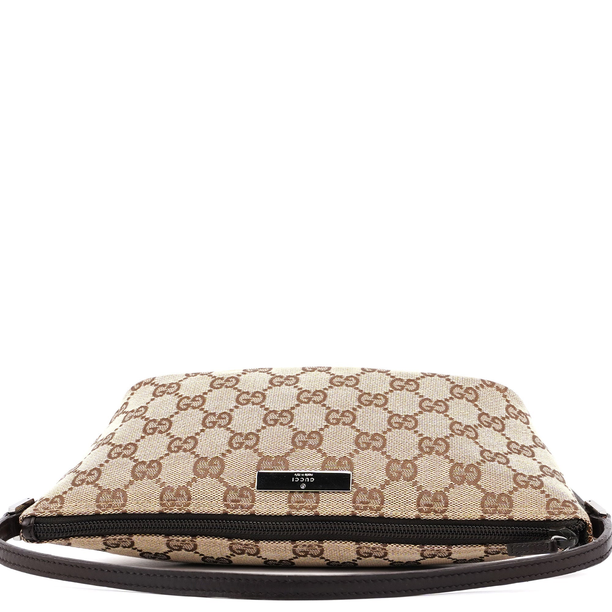 Gucci Beige Brown GG Boat Pochette