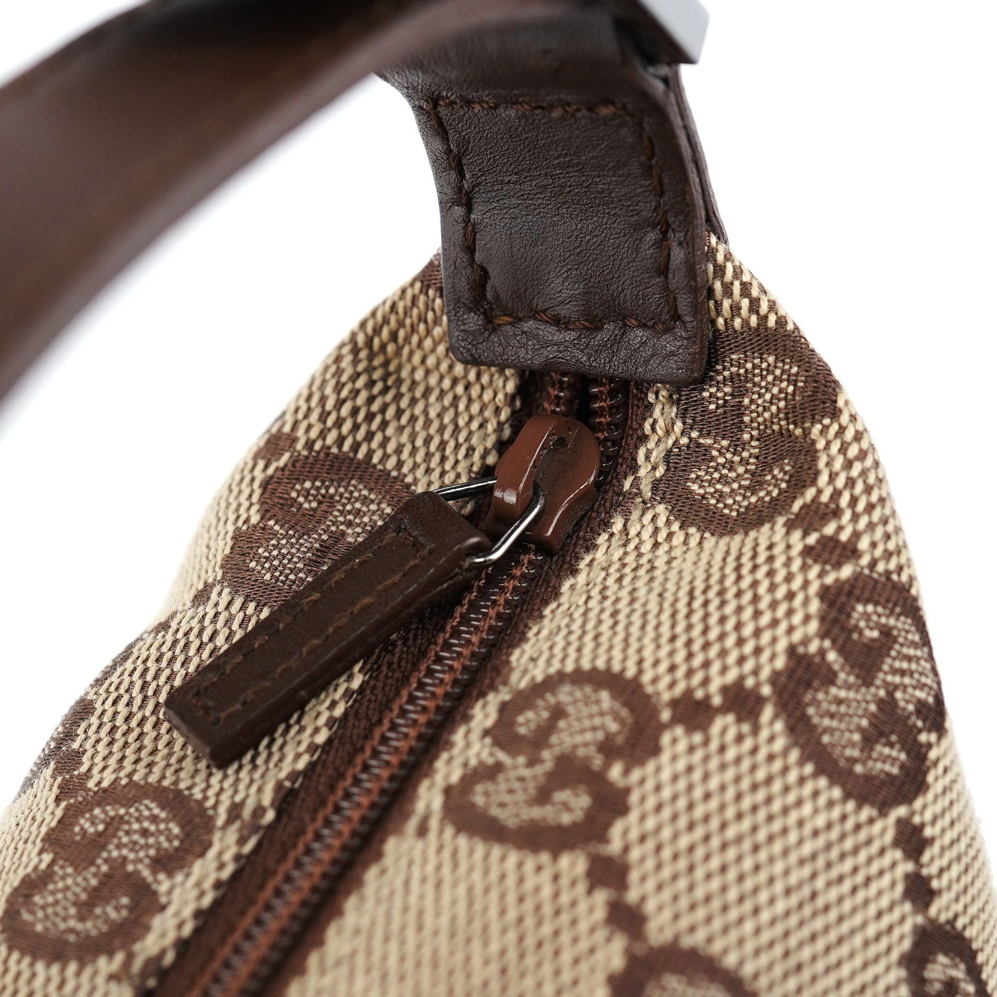 Gucci Sac à main en toile GG beige et marron