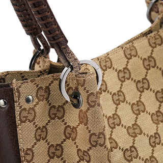 Gucci Beige Brown GG Leather Tote Bag