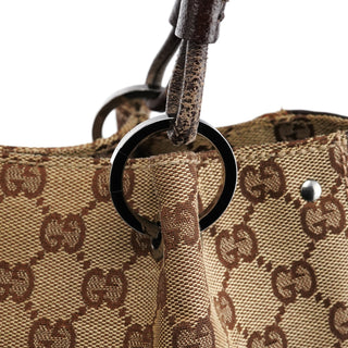 Gucci Beige Brown GG Leather Tote Bag