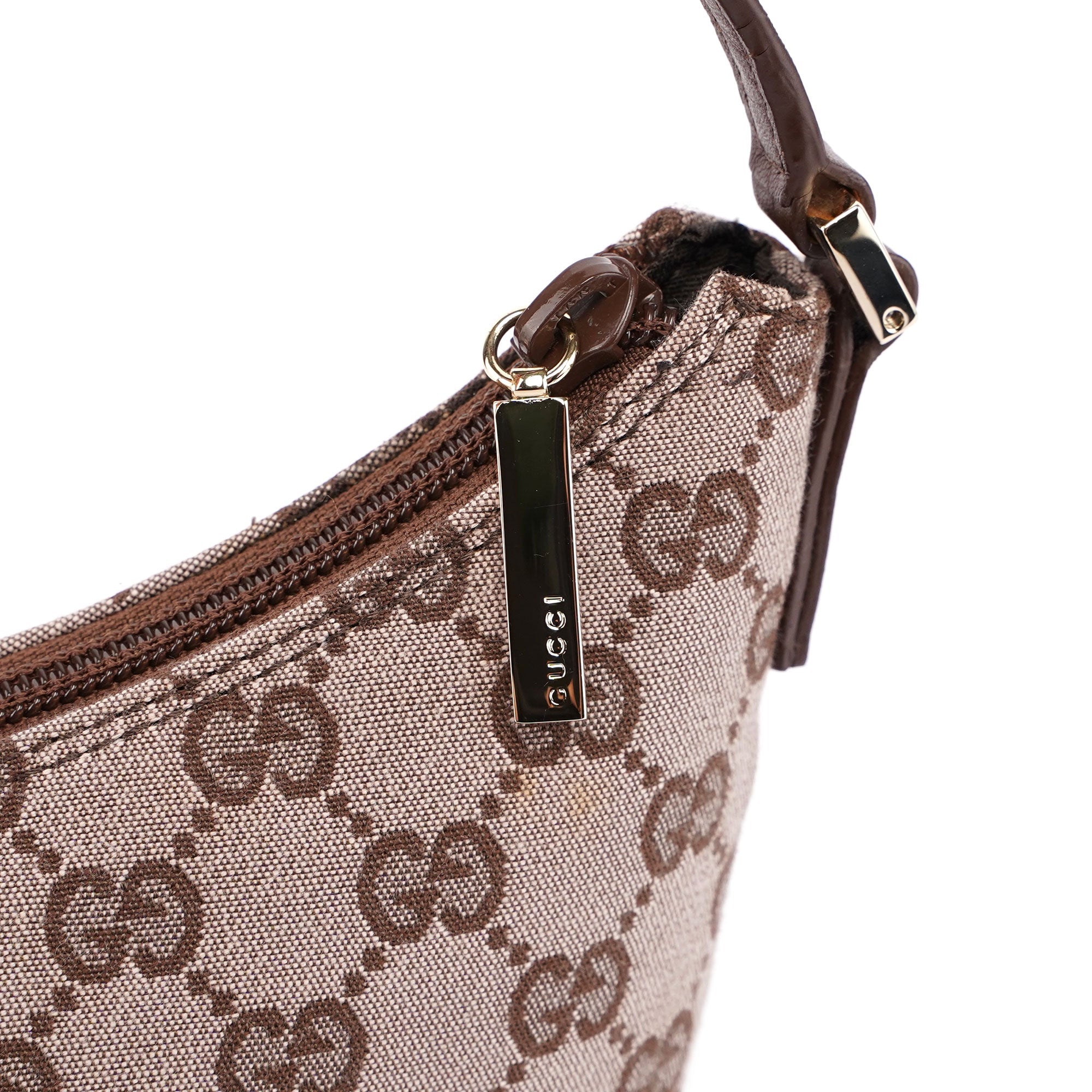 Gucci Sac porté épaule en toile GG beige et marron