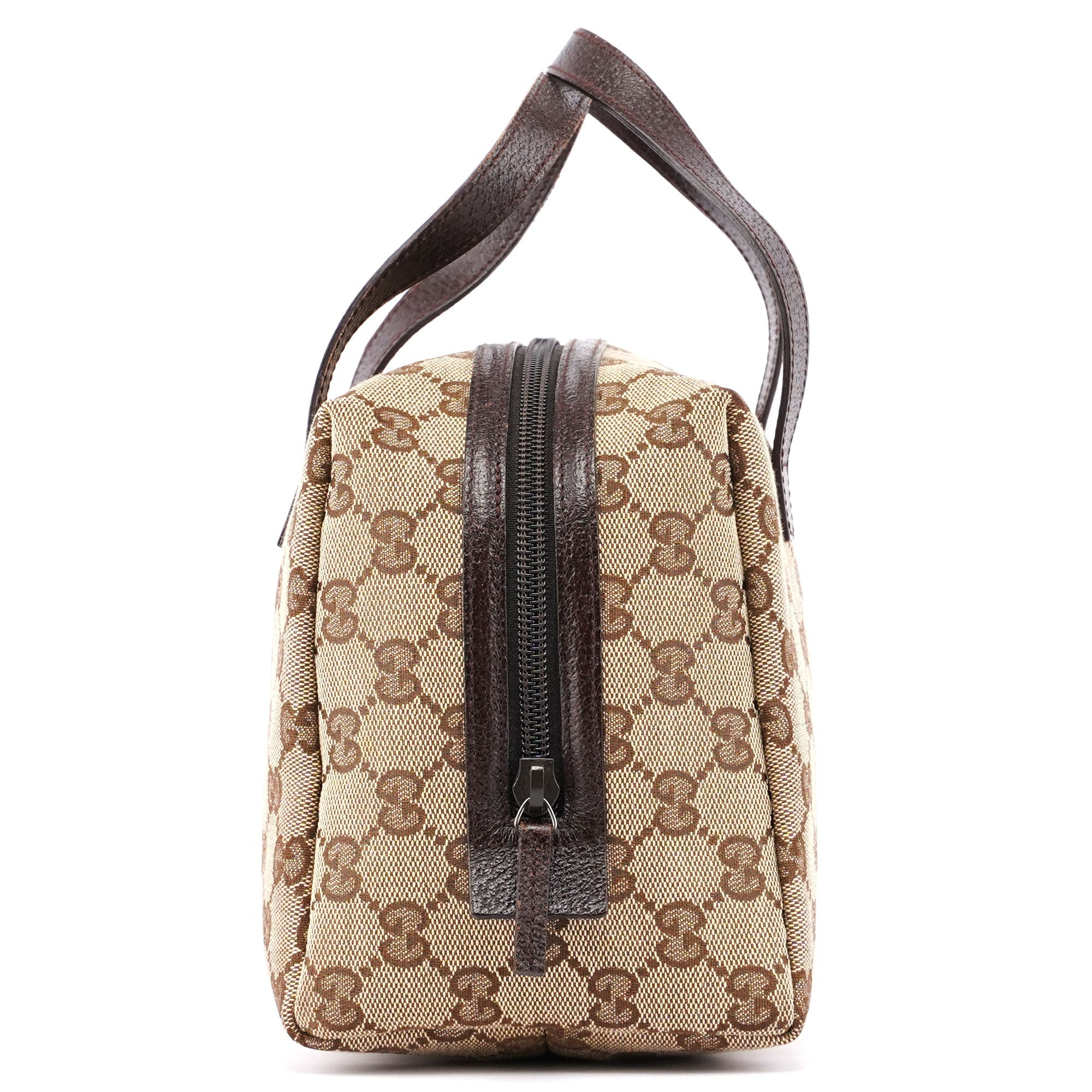 Gucci Beige Brown GG Small Bowling Bag