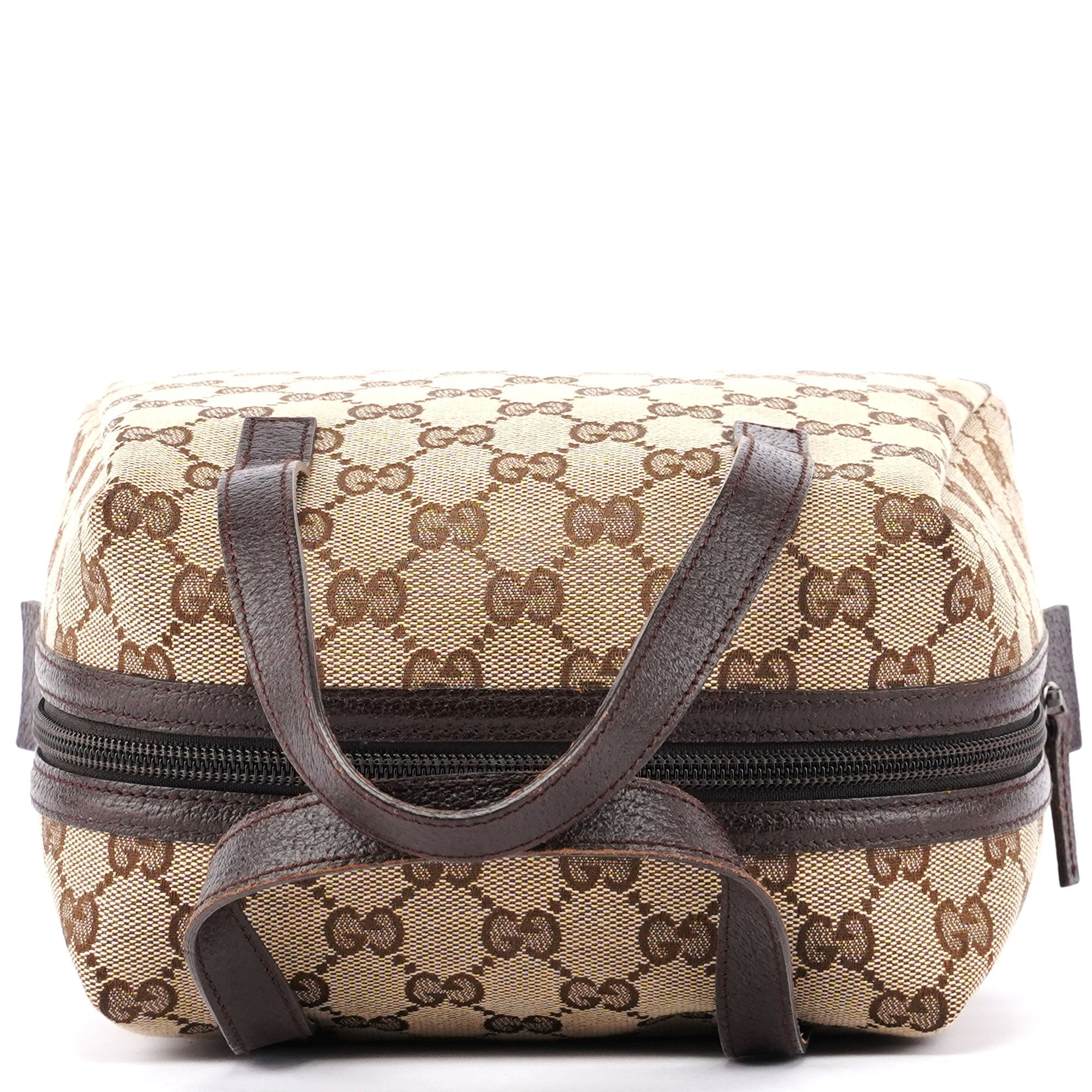 Gucci Petit sac bowling en toile GG beige et marron